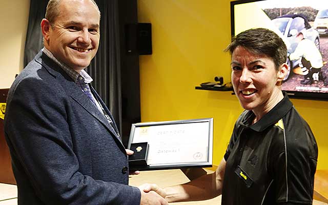 David Brambell, Director of AA Roadside Operations Delivery, and Tamsin King, AA Patrol Apprentice