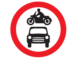 No motor vehicle sign