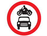 No motor vehicle sign