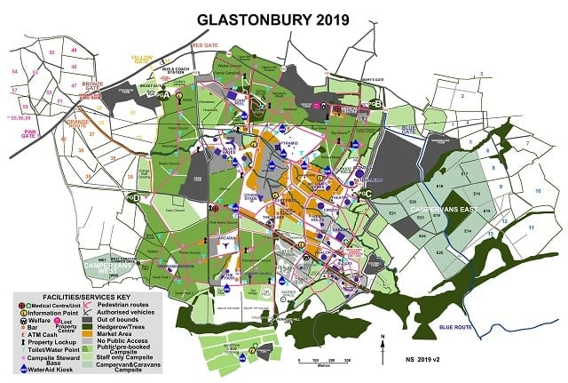 Glastonbury 2019 site map