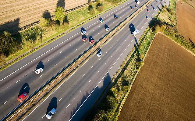 Motorway angle shot