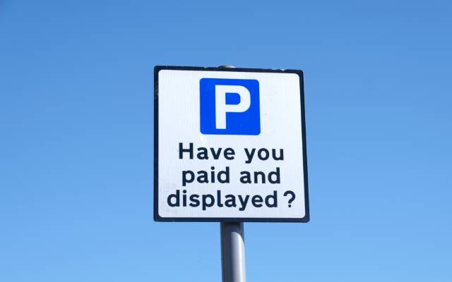Car park sign for pay and display