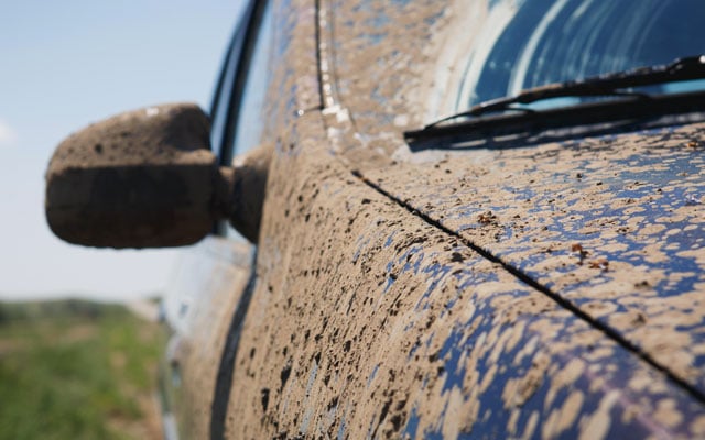 Muddy car parks