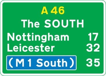 A primary route road sign