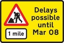 yellow roadworks sign