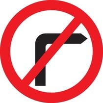 No right turn sign