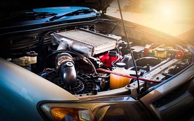 Open car bonnet