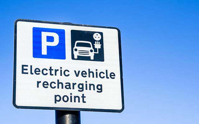 Sign for electric car public chargepoint