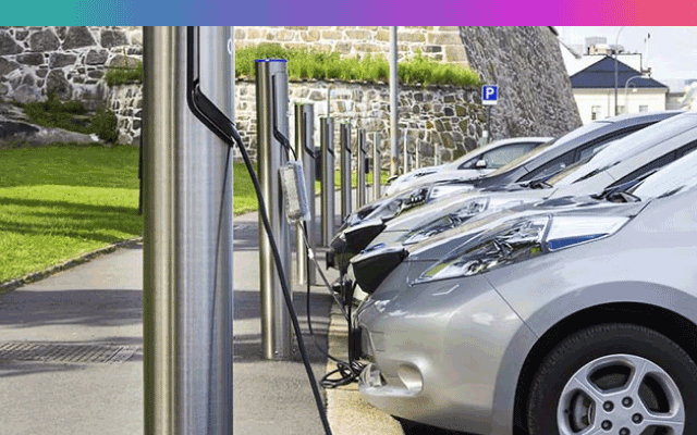 Row of electric charge points