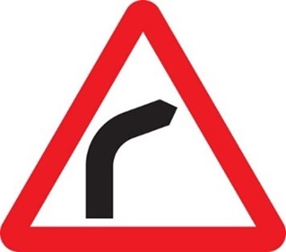 Sharp bend road sign