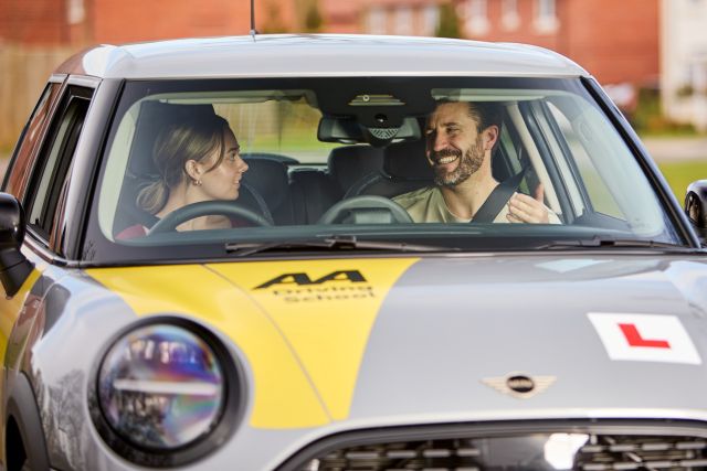 A pupil taking a lesson with an AA Driving School instructor