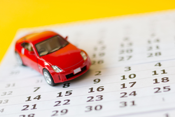 Calendar with red car image