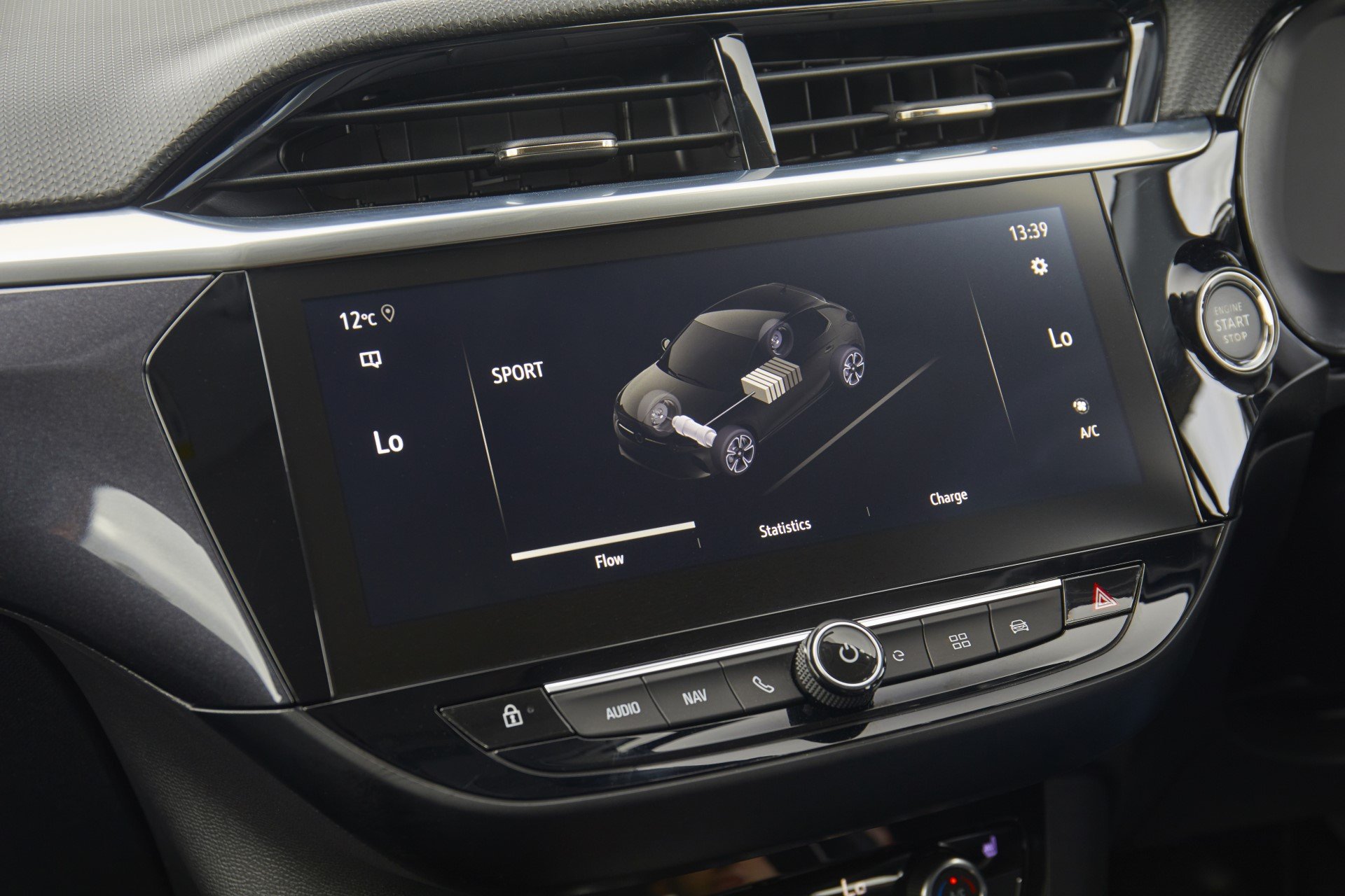 Image of the Vauxhall Corsa E's In Car Entertainment System and touchscreen control panel