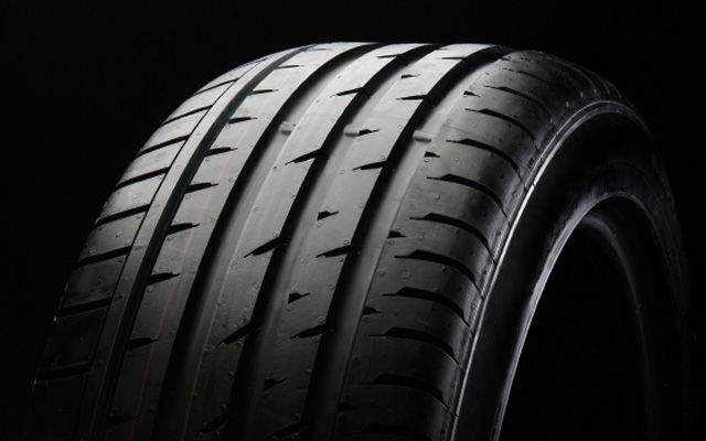 Car tyre close up