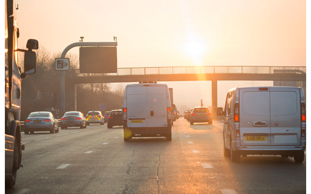 Sunset on the motorway