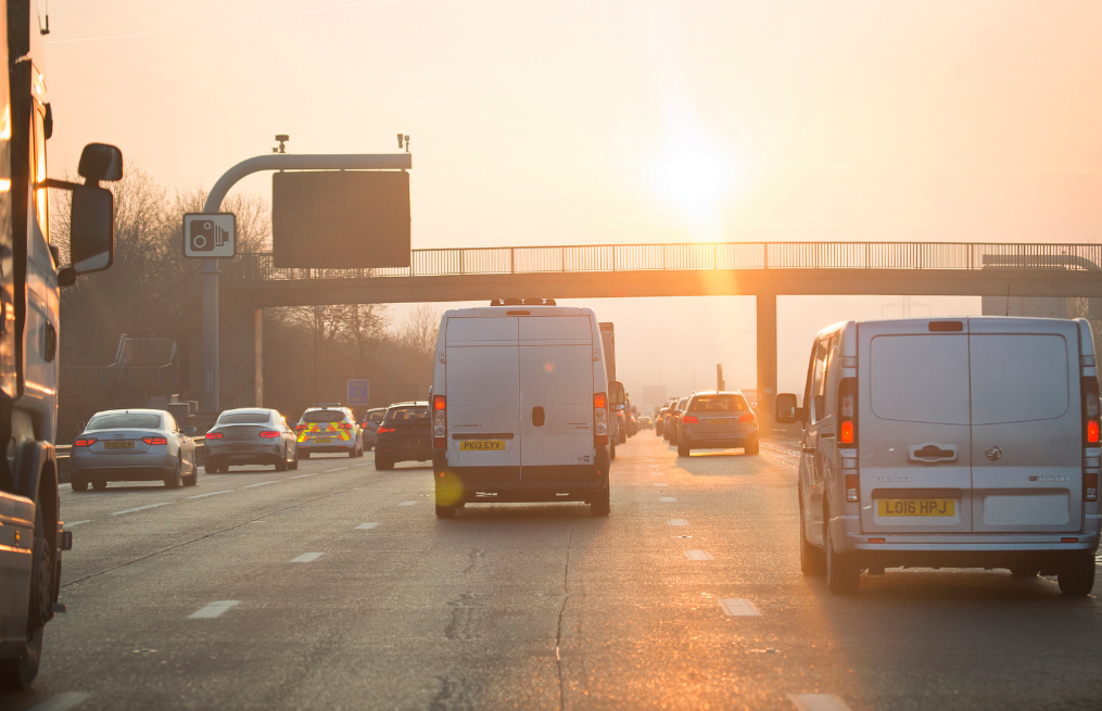 Sunset on the motorway