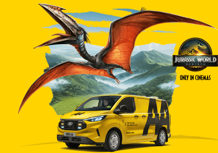 A yellow AA patrol van.