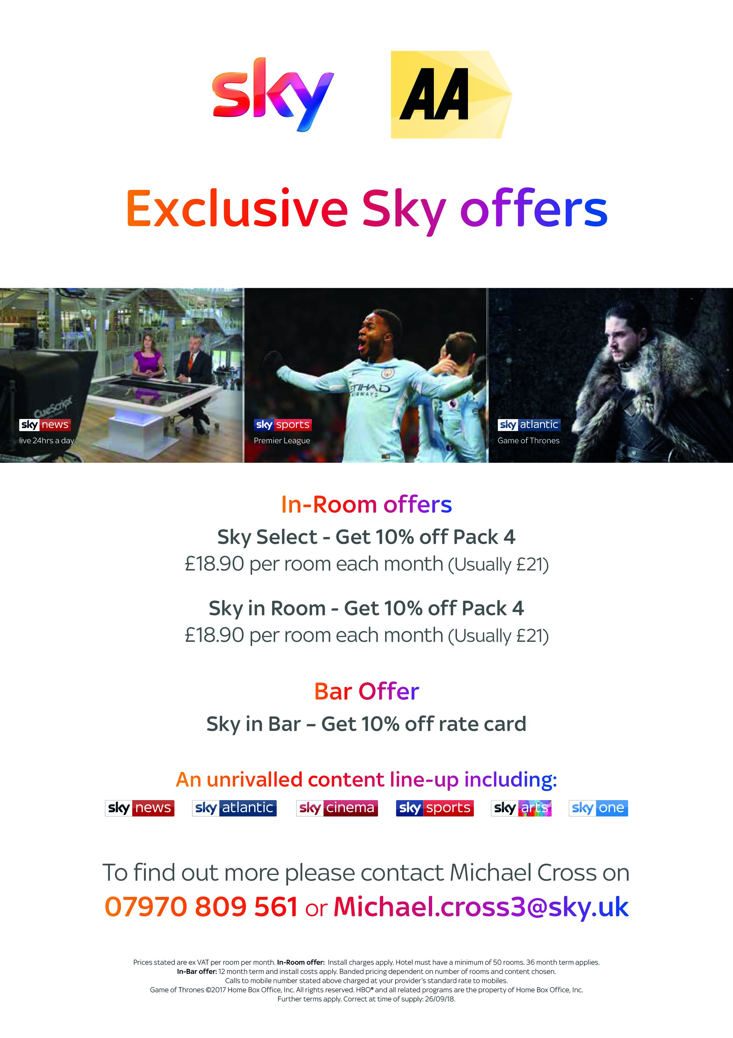 Sky TV offer sky q 2 a 4 aa offer